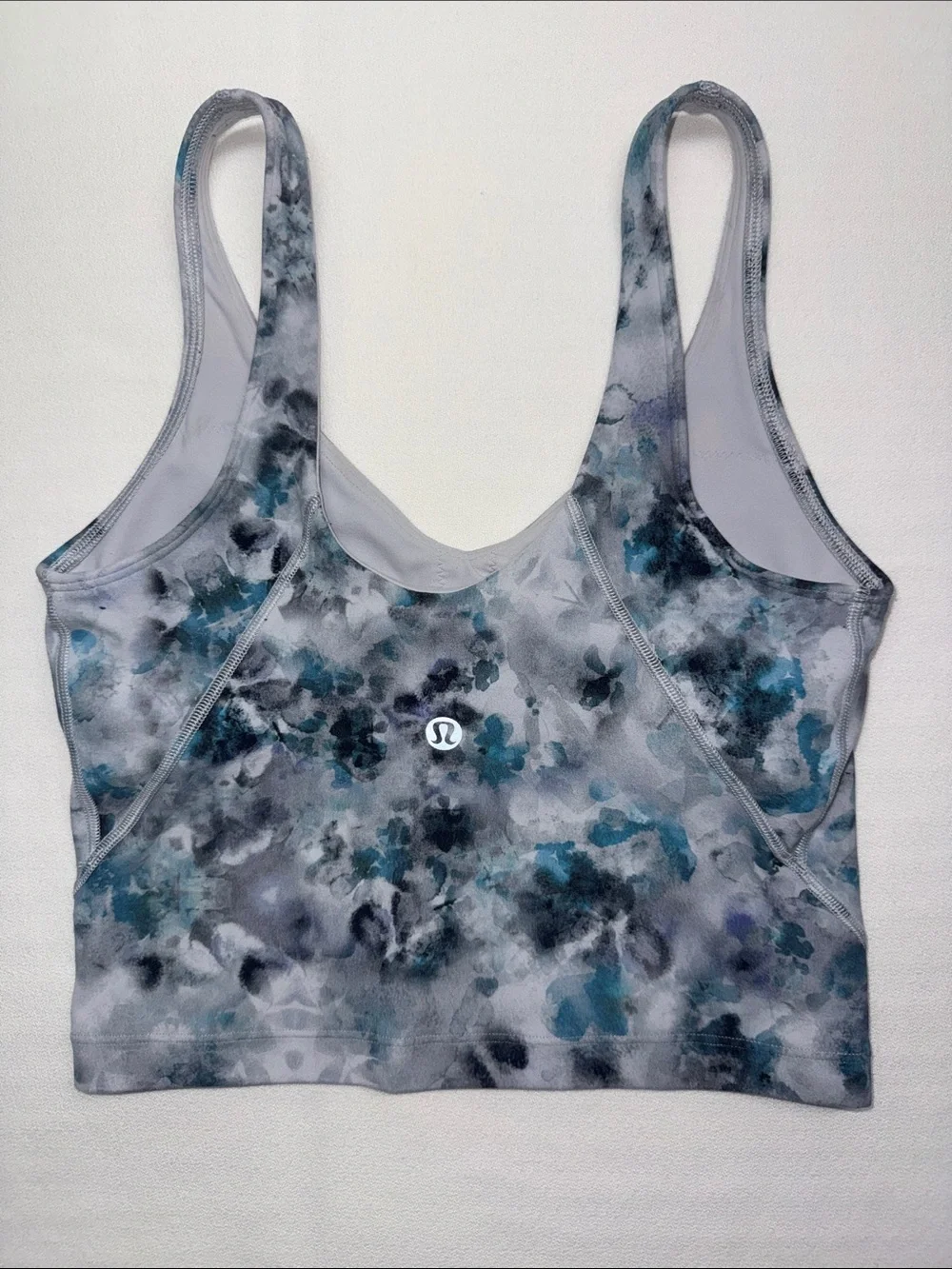 lululemon athletica Align Crop Top Teal, Blue & Gray Floral